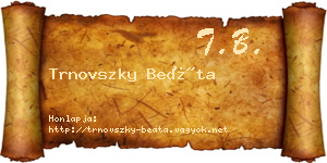Trnovszky Beáta névjegykártya